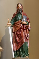 Saint Paul statue on the main altar in the church of Saint Matthew in Stitar, Croatia 