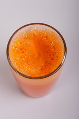 A glass with fresh pumpkin juice