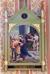 1st Stations of the Cross, Jesus is condemned to death, church of Saint Matthew in Stitar, Croatia 