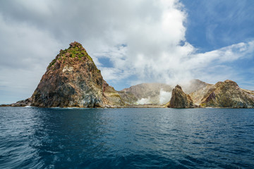 smoke over the volcano on white island, new zealand 6