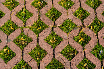 perforated sidewalks with grass