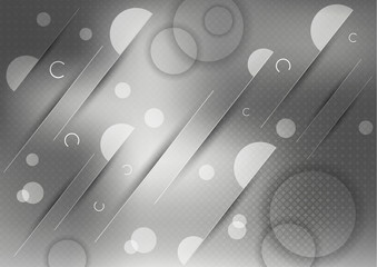 Abstract bright graphic design. Pattern of lines, circles and semicircles.