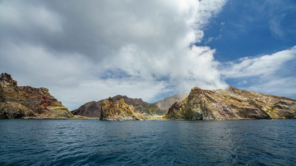 smoke over the volcano on white island, new zealand 16