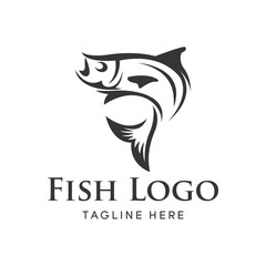 Fishing vector design logo template. - fish logo Vector