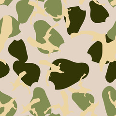 Forest camouflage of various shades of green, beige and yellow colors
