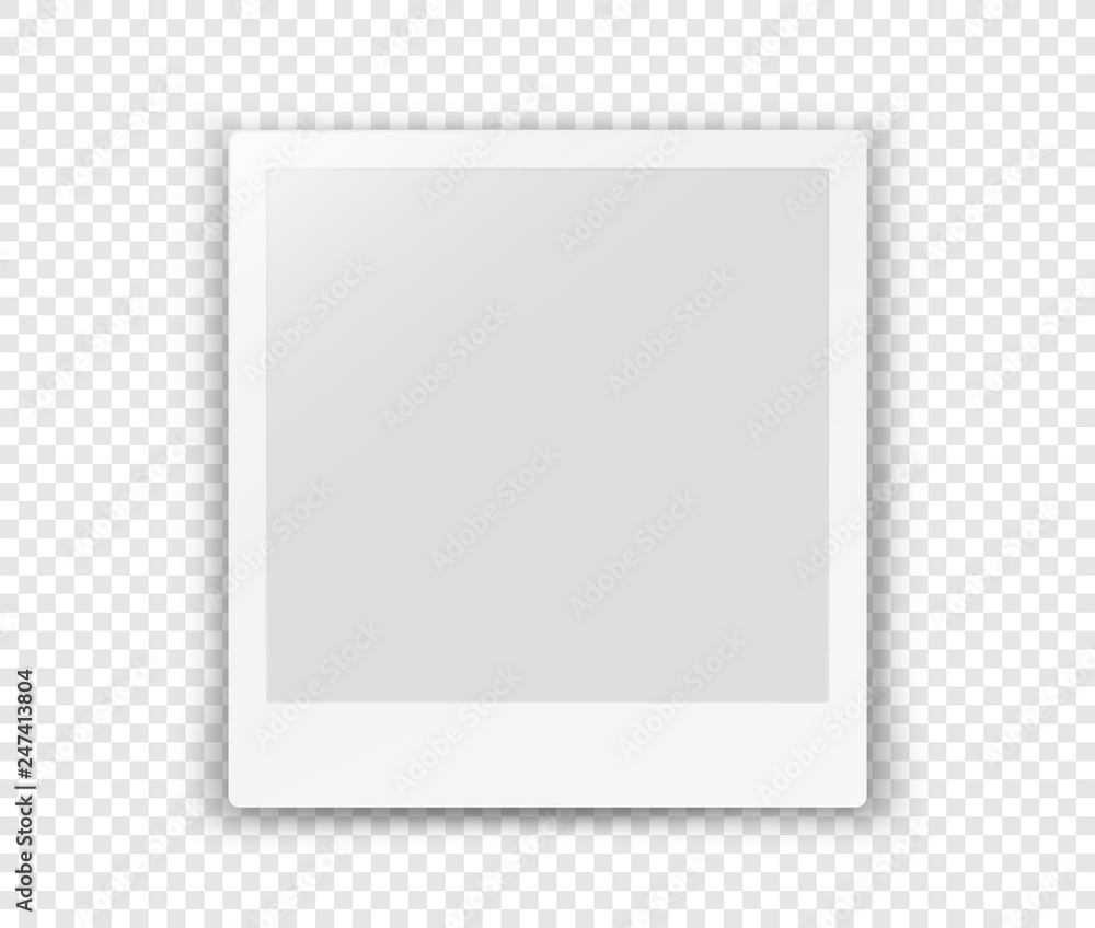 Poster white blank frame isolated on transparent background. layered vector illustration photo imitation