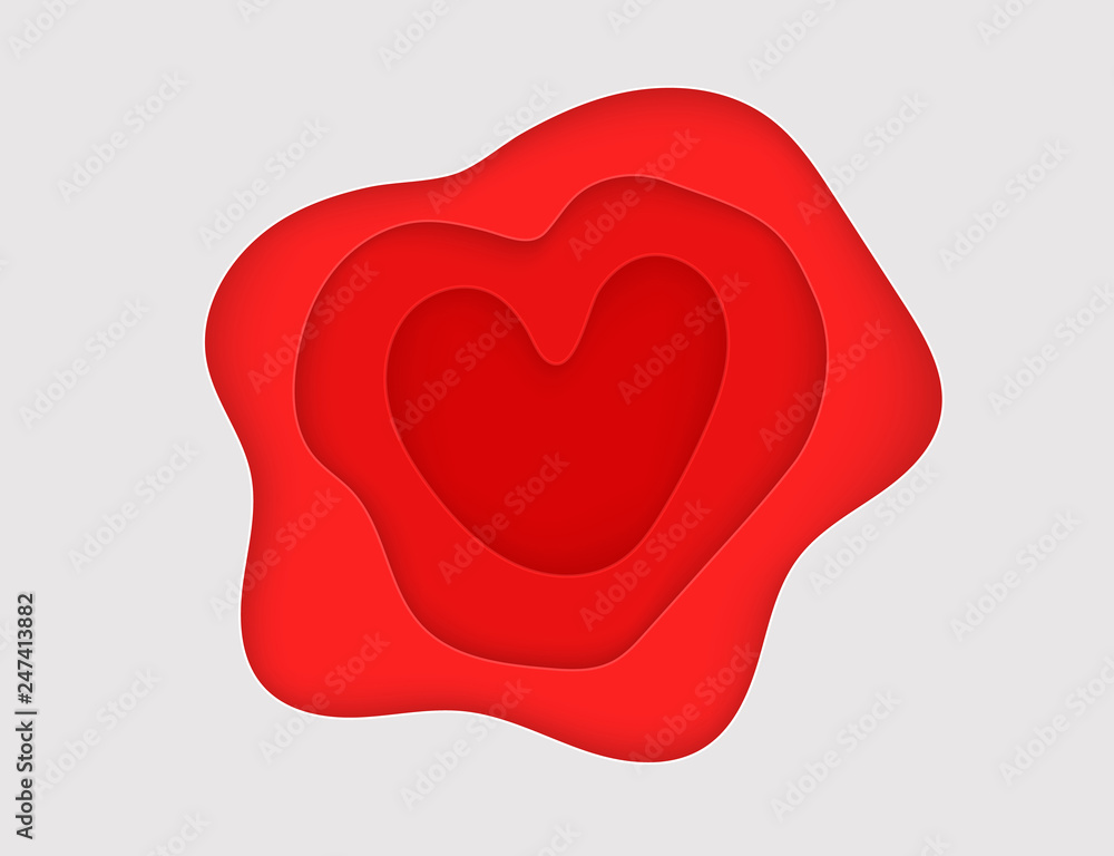Poster abstract geometric color background with heart. vector illustration