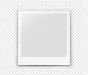 White blank frame isolated on transparent background. Layered vector illustration photo imitation