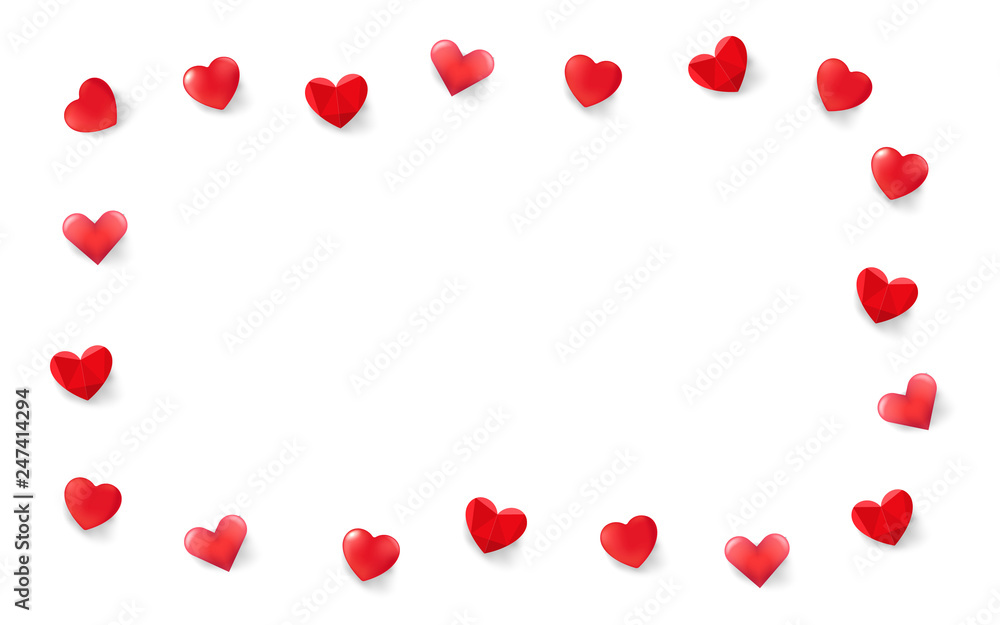 Poster valentines day greeting frame. template for a text