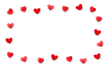 Valentines day greeting frame. Template for a text