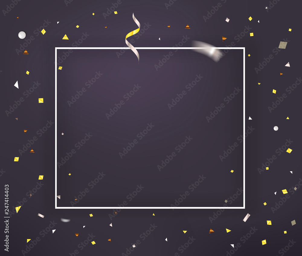 Poster Vector horizontal greeting card template with white frame