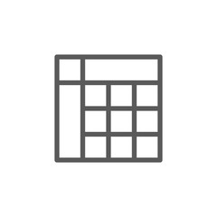 Schedule table line icon.