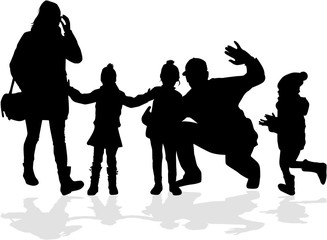 Vector silhouette of family.