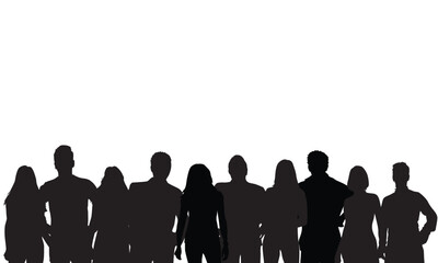 Group of people. Crowd of people silhouettes.