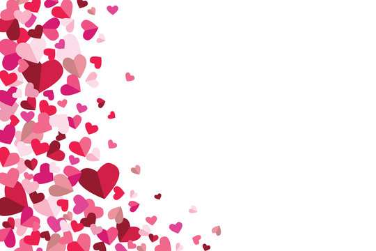 Happy Valentines Day Floating Hearts Side Vector Illustration 1