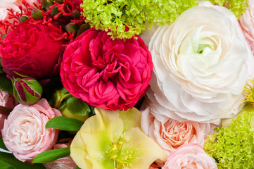 Elite bouquet of beautiful luxury flowers, close-up