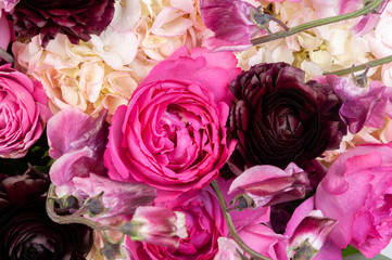 Elite bouquet of beautiful luxury flowers, close-up