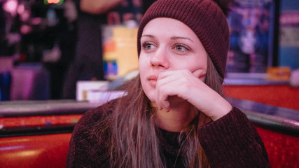 Young woman in an American Diner