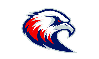 Logo of blue and red eagle for a sport team