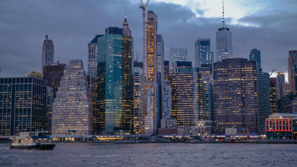 Amazing view over the skyline of Manhattan from Hudson River New York