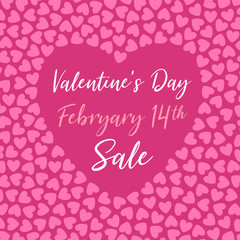 February 14th Valentines Day banner Love Heart
