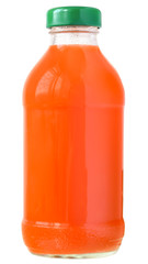 Baby bottle with carrot juice isolated