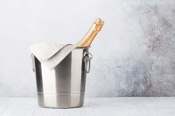 Champagne bottle in bucket © evgeeenius