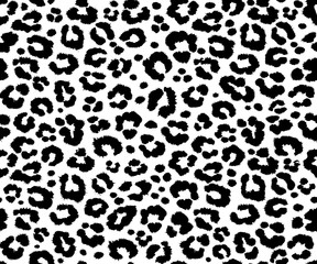 Print leopard pattern texture repeating seamless monochrome black white