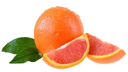Blood orange slice isolated