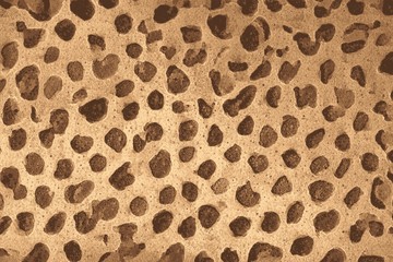 Floor made of cobblestone as paving stone, rutted texture