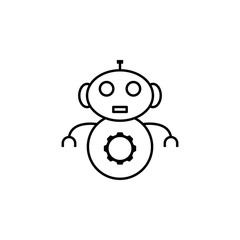robot, baby, gear outline icon. Signs and symbols can be used for web, logo, mobile app, UI, UX