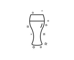 Beer glass line icon. Pub Craft beer sign. Brewery beverage symbol. Geometric shapes. Random cross elements. Linear Beer glass icon design. Vector