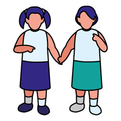 beautiful little girls couple characters