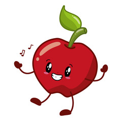 kawaii apple cartoon character