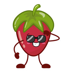 kawaii strawberry cartoon character