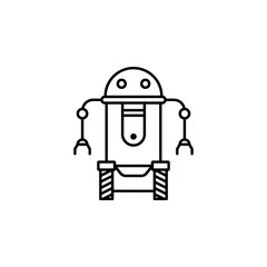 robot, tramp outline icon. Signs and symbols can be used for web, logo, mobile app, UI, UX