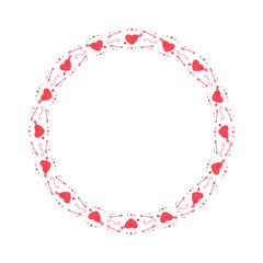 Valentines Day seamless brush pattern Love Heart