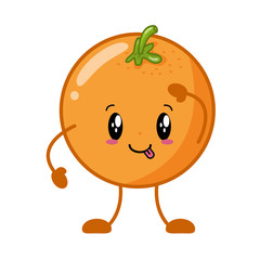 Obraz premium kawaii orange cartoon character