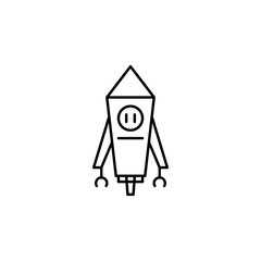 robot, rocket outline icon. Signs and symbols can be used for web, logo, mobile app, UI, UX