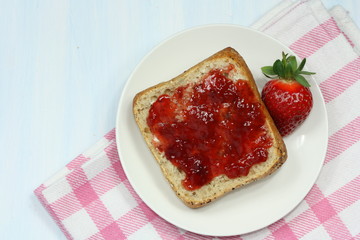 Sandwiches with strawberry jam.