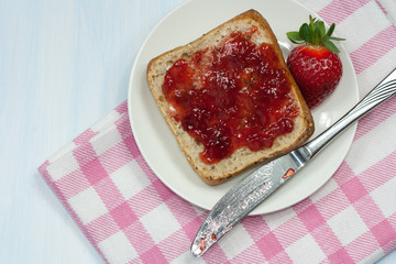 Sandwiches with strawberry jam.