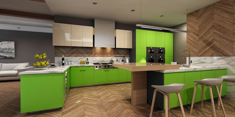 Modern kitchen interior
