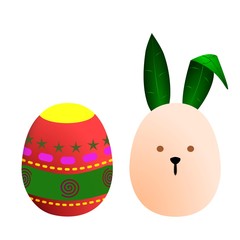 Easter Eggs - Colored easter egg and bunny easter egg