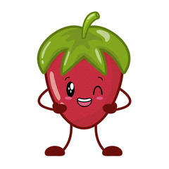 kawaii strawberry cartoon character