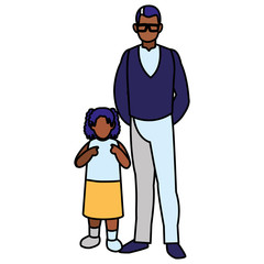 black father with daughter characters