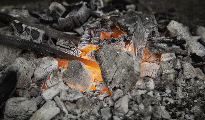 Burning carbon flames