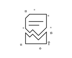 Corrupted Document line icon. Bad File sign. Paper page concept symbol. Geometric shapes. Random cross elements. Linear Corrupted file icon design. Vector