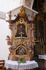 Obraz premium Saint John of Nepomuk altar in the monastery church of St. John in Ursberg, Germany 