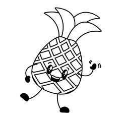kawaii pineapple cartoon character