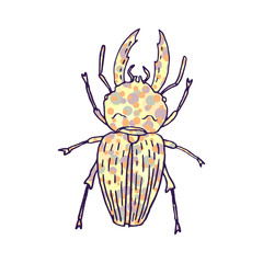 woodcutter beetle vector doodle sketch isolated on white background